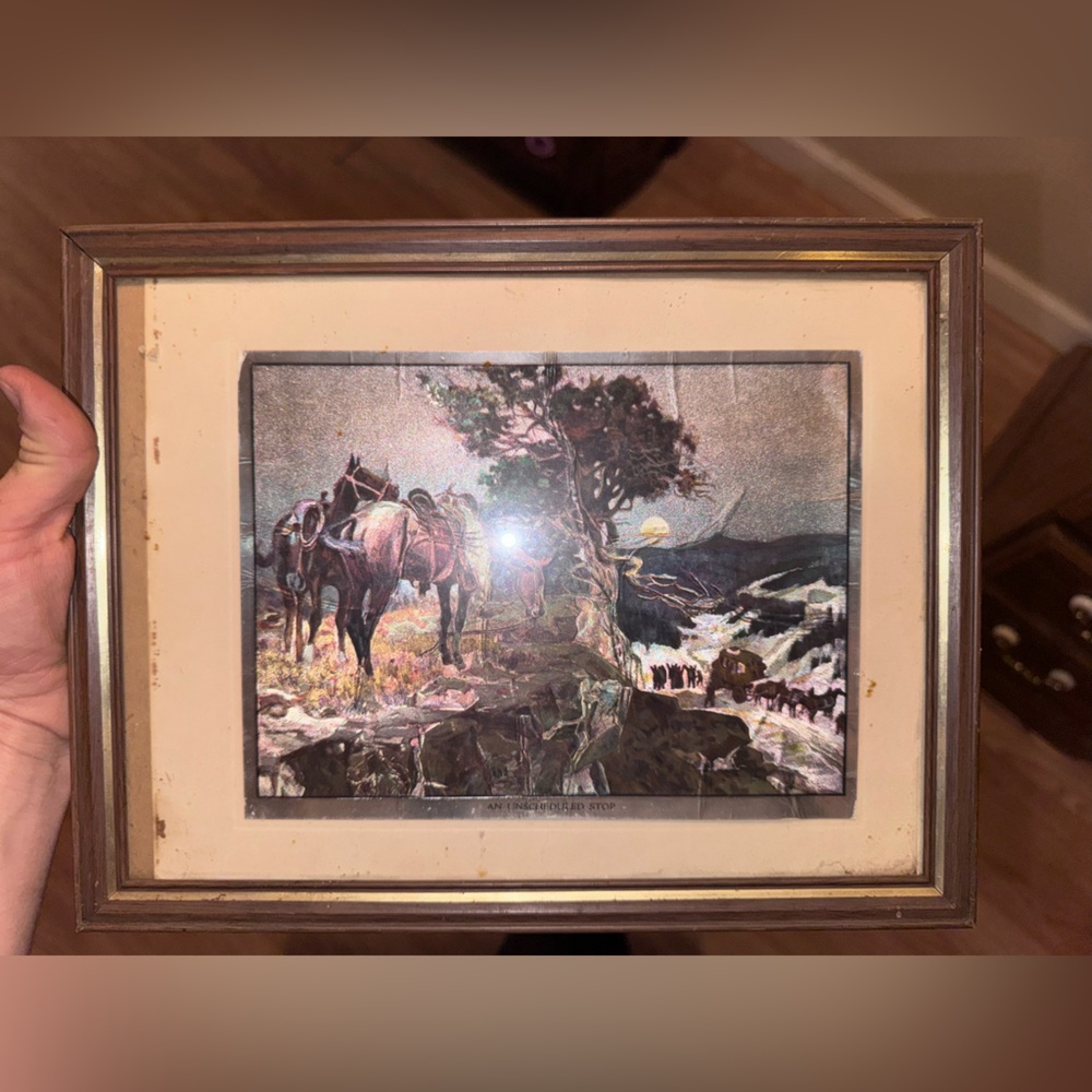 Framed Foil Art Western Print
“Innocent Allies”